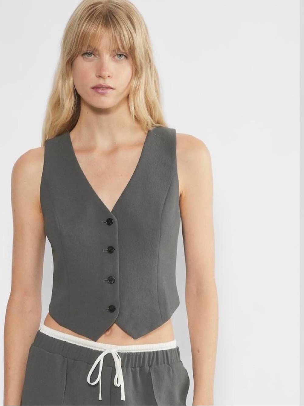 NWT Aritzia Wilfred Pacino Vest Coal Grey Size 6